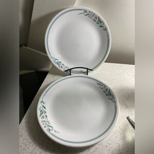 Set of 4 large 10” Corelle dinner plates Rosemarie pattern